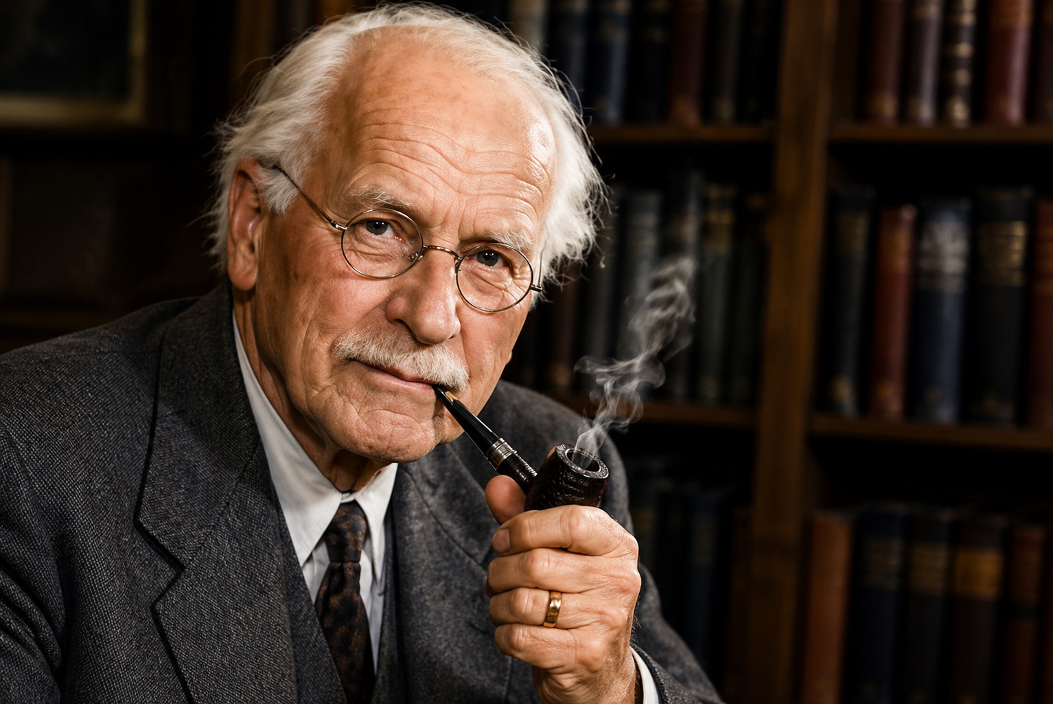 Retrato de Carl Gustav Jung, psiquiatra suizo, fundador de la psicología analítica